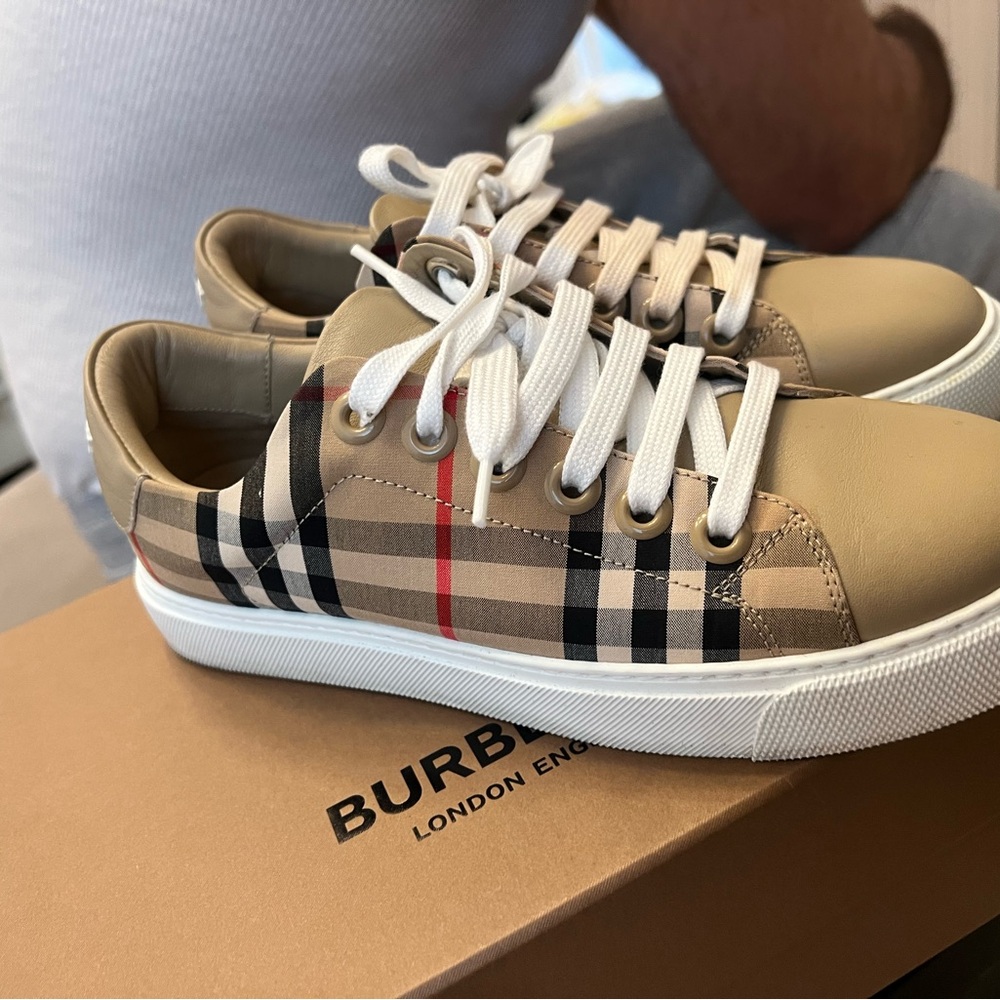Burberry Tan Plaid women Sneakers